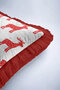Red Reindeer Motif Fringed Pillowcase - New Year's Themed Modern Tassel Throw Pillow Cover - 7