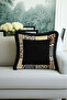 Safari Patchwork Fringed Pillowcase-Luxury African Bohemian Black Gold Colorful Tassels Throw Pillow Cover - 5