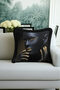 Luxury Art Portrait Fringed Pillowcase - Modern Black Gold Color Tassel Throw Pillow Cover - 2