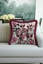 Luxury Floral Garden Fringed Pillowcase - Bohemian Burgundy Floral Tufted Throw Pillow Cover - 4