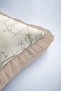 Elegant Floral Motif Fringed Pillowcase - Pastel Romantic Country Beige Tasseled Cushion Cover - 7