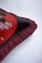 Japanese-Inspired Fringed Pillowcase - Hanami Themed Modern Burgundy Tassel Throw Pillow Cover - 7