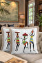 Ethnic African Figured Fringed Pillowcase - Energetic Bohemian Colorful Cream Tassel Throw Pillow Cover - 8