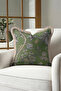 Luxury Botanical Fringed Pillowcase - Vintage Nature Themed Country Green Cream Tufted Throw Pillow Cover - 5