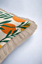 Tropical Fruits Fringed Pillowcase - Mediterranean Summer Breeze Green Orange Tassel Throw Pillow Cover - 7