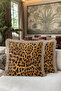 Leopard Print Fringe Pillowcase - Luxury Safari Bohemian Gold Color Tassel Throw Pillow Cover - 6