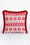 New Year Deer Snowflake Fringed Pillowcase - Xmas Themed Red White Tassel Throw Pillow Cover - 4