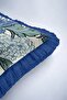 Asian Dragon Motif Fringed Pillowcase - Modern Blue Tassel Throw Pillow Cover Inspired by Far East - 7