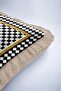 Modern Mosaic Fringe Pillowcase - Geometric Black and White Mosaic Tufted Throw Pillow Cover - 7