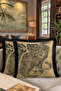 Mustard Ink Tiger Figured Fringed Pillowcase - Artistic Bohemian Black Tassel Throw Pillow Cover - 8