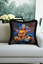 Bohemian Light Energy Fringed Pillowcase - Mystic Cosmos Themed Navy Blue Tassel Throw Pillow Cover - 2
