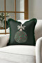 Christmas Themed Fringed Pillowcase - Natural Pine Green Modern Red Tassel Throw Pillow Cover - 3