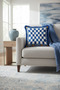 Luxury Fringed Pillowcase-Blue White Mediterranean Themed Throw Pillow Cover with Fruit Border and Tassels - 4