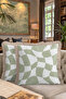 Wave Pattern Retro Fringed Pillowcase - Green Bohemian Sand Beige Tassel Throw Pillow Cover - 8