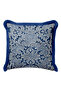 Baroque Chic Classic Luxury Fringed Pillowcase-Blue Elegant Modern Navy Tassel Throw Pillow Cover - 2