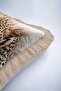 Leopard Patterned Luxury Fringed Pillowcase-Safari Themed Beige Tassel Throw Pillow Cover with Tiger Figure - 7