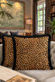 Luxury Leopard Fringed Pillowcase-Wild Elegance Bohemian Black Gold Color Tassels Throw Pillow Cover - 8