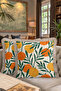 Tropical Fruits Fringed Pillowcase - Mediterranean Summer Breeze Green Orange Tassel Throw Pillow Cover - 8