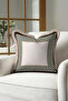 Luxury Checkered Fringed Pillowcase - Classic Modern Black Cream Gold Color Tassel Throw Pillow Cover