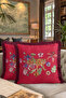Exotic Tiger Pattern Fringed Pillowcase - Luxury Natural Bohemian Burgundy Tassel Throw Pillow Cover - 8