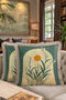 Daylight and Plants Fringed Pillowcase-Vintage Botanical Modern Green Cream Tufted Throw Pillow Cover - 8