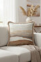 Luxury Natural Tone Fringed Pillowcase - Simple Elegant Bohemian Beige Tassel Throw Pillow Cover - 3