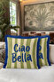 Modern Striped Luxury Fringed Pillowcase-Ciao Bella Written Mediterranean Style Tufted Throw Pillow Cover - 6