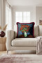 Red Flower Vase Luxury Fringed Pillowcase-Artistic Breeze Dark Blue Bohemian Tassels Throw Pillow Case - 5