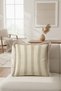 Luxury Striped Fringed Pillowcase - Classic Country Beige Gold Color Tassel Throw Pillow Cover - 5