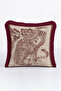 Asian Artistic Tiger Figured Fringed Pillowcase - Bohemian Burgundy Framed Tassel Throw Pillow Cover - 5