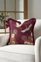 Japanese Crane Motif Fringed Pillowcase - Traditional Bohemian Burgundy Cream Tasseled Cushion Cover - 5