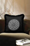 Mandala Motif Fringed Pillowcase - Bohemian Black and White Tassel Throw Pillow Cover - 3