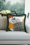 Tropical Leaf Gold Color Fringed Pillowcase - Natural Palette Bohemian Green Tassel Throw Pillow Cover - 5