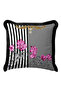 Luxury Baroque Striped Fringed Pillowcase - Floral Bohemian Black and White Tassel Throw Pillow Cover - 5