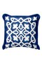 Palace Motif Luxury Fringed Pillowcase-Three-Dimensional Blue White Modern Tassel Throw Pillow Cover - 4