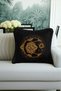 Mystic Moon Eye Motif Fringed Pillowcase-Bohemian Magical Black Gold Color Tassel Throw Pillow Case - 5