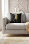 Luxury Leopard Motif Fringed Pillowcase-Tiger and Nobility Themed Black Cream Tufted Throw Pillow Cover - 2