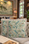 Tropical Jungle Fringed Pillowcase - Exotic Wild Animals Natural Green Tufted Throw Pillow Cover - 8