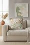 Tropical Plant Fringed Pillowcase with Birds - Natural Bohemian Green Beige Tassel Throw Pillow Cover - 2