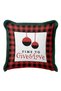 Luxury Checkered Fringed Pillowcase - Christmas Themed Red Black Green Rustic Tassels Throw Pillow Cover - 5