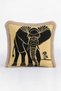 African-Inspired Elephant Motif Fringed Pillowcase - Safari Bohemian Black Cream Tassel Throw Pillow Cover - 4