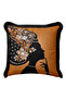 Elegant Crowned Woman Silhouette Fringed Pillowcase-Baroque Glamour Caramel Black Tassels Throw Pillow Case