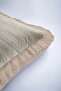 Stylish Shiny Striped Luxury Fringed Pillowcase-Elegant Beige Textured Modern Tufted Throw Pillow Cover - 7
