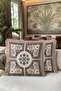 Mosaic Brown Luxury Fringed Pillowcase-Autentic Classic Tufted Throw Pillow Cover with Antique Motifs - 6