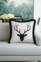 Black Deer Figured Fringed Pillowcase - Minimalist Natural Modern Monochrome Tufted Throw Pillow Cover - 4