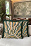 Retro Wave Energy Fringed Pillowcase - Green Bohemian Gold Color Tassel Throw Pillow Cover - 6