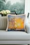 Vintage Sailing Oil Painting Fringed Pillowcase - Sailor Rustic Blue Yellow Tassel Throw Pillow Cover - 2