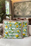 Lemon Garden Elegance Fringed Pillowcase - Mediterranean Freshness Green Line Tassel Throw Pillow Cover - 6