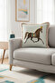 Noble Horse Figured Fringed Pillowcase - Classic Elegant Country Brown Tassel Throw Pillow Cover - 5