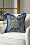 Luxury Leopard Figured Fringed Pillowcase - Elegant Bohemian Gray Navy Blue Tassel Throw Pillow Cover - 2